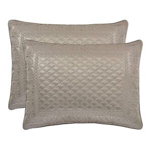 NWT J. Queen New York Lyndon Quilted Single Pillow Sham Taupe Brown King